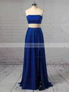 Sheath/Column Strapless Jersey Floor-length Split Front Prom Dresses #Favs020106257