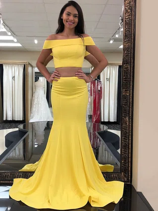 Trumpet/Mermaid Off-the-shoulder Stretch Crepe Sweep Train Prom Dresses #Favs020106267 Trumpet/Mermaid Off-the-shoulder Stretch Crepe Sweep Train Prom Dresses #Favs020106267