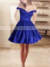 Ball Gown Off-the-shoulder Satin Short/Mini Beading Short Prom Dresses #Favs020106281