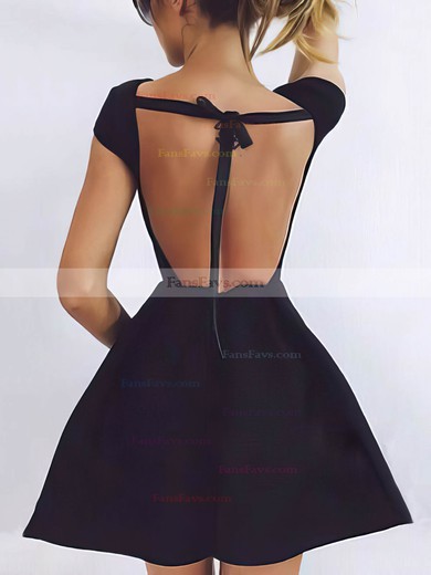 A-line Scoop Neck Satin Short/Mini Short Prom Dresses #Favs020106282