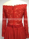 A-line Off-the-shoulder Chiffon Floor-length Appliques Lace Prom Dresses #Favs020102316