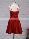 A-line V-neck Satin Short/Mini Pockets Short Prom Dresses #Favs020106288
