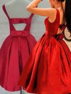 Princess Scoop Neck Satin Knee-length Bow Prom Dresses #Favs020106315
