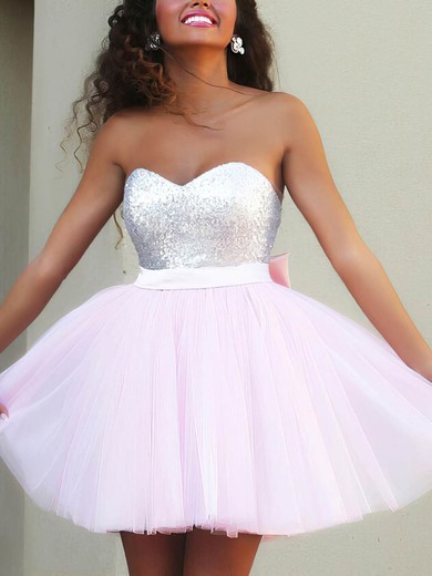 Princess Sweetheart Tulle Short/Mini Beading Short Prom Dresses #Favs020106317