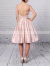 A-line Scoop Neck Satin Tulle Short/Mini Beading Short Prom Dresses #Favs020106324