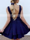 Princess V-neck Silk-like Satin Short/Mini Tiered Short Prom Dresses #Favs020106325