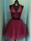 Ball Gown Halter Satin Tulle Short/Mini Short Prom Dresses #Favs020106326