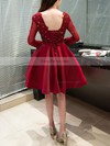 Princess V-neck Satin Tulle Short/Mini Appliques Lace Prom Dresses #Favs020106340