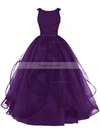 Ball Gown Scoop Neck Organza Floor-length Beading Prom Dresses #Favs020102390