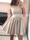 A-line V-neck Silk-like Satin Short/Mini Short Prom Dresses #Favs020106344