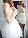 Princess Scoop Neck Tulle Short/Mini Appliques Lace Prom Dresses #Favs020106351