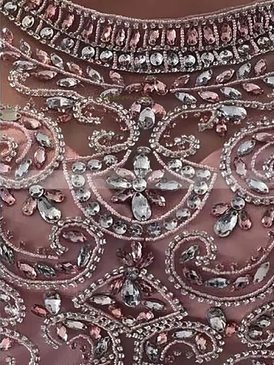 A-line Scoop Neck Tulle Chiffon Knee-length Sequins Short Prom Dresses #Favs020106356