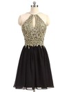 A-line Halter Chiffon Tulle Short/Mini Beading Prom Dresses #Favs020106360