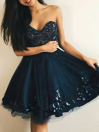 Princess Sweetheart Tulle Short/Mini Beading Short Prom Dresses #Favs020106362 Princess Sweetheart Tulle Short/Mini Beading Short Prom Dresses #Favs020106362