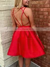 Princess V-neck Satin Short/Mini Ruffles Short Prom Dresses #Favs020106366