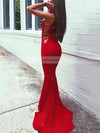 Trumpet/Mermaid High Neck Jersey Sweep Train Prom Dresses #Favs020104593