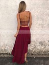 A-line Scoop Neck Silk-like Satin Asymmetrical Prom Dresses #Favs020106378