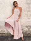 A-line Scoop Neck Silk-like Satin Asymmetrical Prom Dresses #Favs020106378