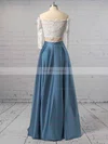 Ball Gown Off-the-shoulder Lace Satin Floor-length Pockets Prom Dresses #Favs020106380