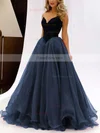 Ball Gown V-neck Organza Velvet Floor-length Prom Dresses #Favs020102419