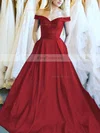 Ball Gown Off-the-shoulder Satin Floor-length Sashes / Ribbons Prom Dresses #Favs020106386