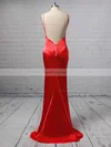 Sheath/Column V-neck Silk-like Satin Floor-length Buttons Prom Dresses #Favs020106387