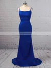 Trumpet/Mermaid Scoop Neck Silk-like Satin Sweep Train Prom Dresses #Favs020106395