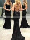 Trumpet/Mermaid Scoop Neck Silk-like Satin Sweep Train Prom Dresses #Favs020106395