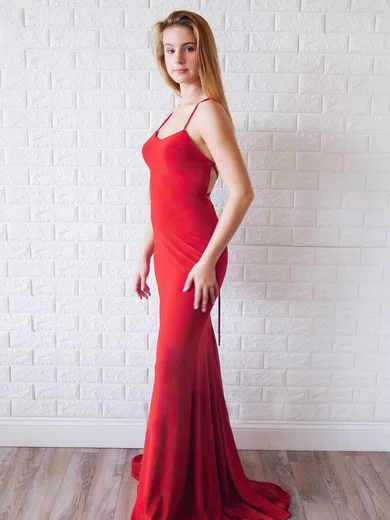 Trumpet/Mermaid Halter Jersey Sweep Train Prom Dresses #Favs020106396