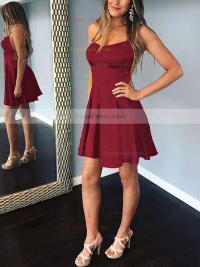 A-line Halter Silk-like Satin Short/Mini Short Prom Dresses #Favs020106397