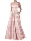 Princess Scoop Neck Satin Floor-length Pockets Prom Dresses #Favs020106399