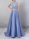 Princess Scoop Neck Satin Floor-length Pockets Prom Dresses #Favs020105049