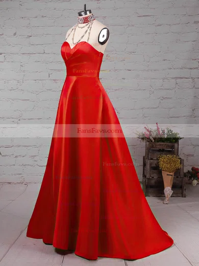 Princess High Neck Satin Sweep Train Beading Prom Dresses #Favs020105066