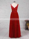 A-line V-neck Tulle Floor-length Appliques Lace Prom Dresses #Favs020105082