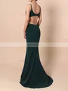 Sheath/Column V-neck Stretch Crepe Sweep Train Prom Dresses #Favs020105843