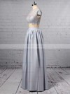 Sheath/Column Scoop Neck Silk-like Satin Lace Ankle-length Split Front Prom Dresses #Favs020102509