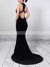 Trumpet/Mermaid V-neck Velvet Sweep Train Prom Dresses #Favs020105099