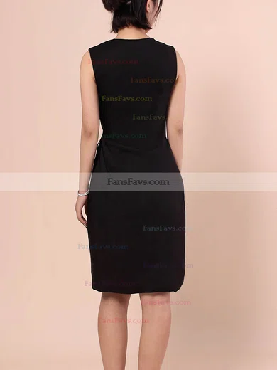 Sheath/Column V-neck Silk-like Satin Short/Mini Pockets Short Prom Dresses #Favs020105901