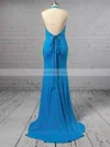 Trumpet/Mermaid Halter Jersey Sweep Train Ruffles Prom Dresses #Favs020106451
