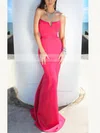 Trumpet/Mermaid Strapless Satin Floor-length Split Front Prom Dresses #Favs020106456