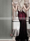 Sheath/Column Scoop Neck Lace Floor-length Prom Dresses #Favs020106460