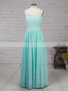A-line V-neck Chiffon Floor-length Ruffles Prom Dresses #Favs020102734