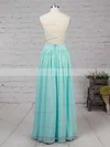 A-line V-neck Chiffon Floor-length Ruffles Prom Dresses #Favs020102734