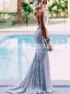 Trumpet/Mermaid Halter Sequined Sweep Train Beading Prom Dresses #Favs020106535