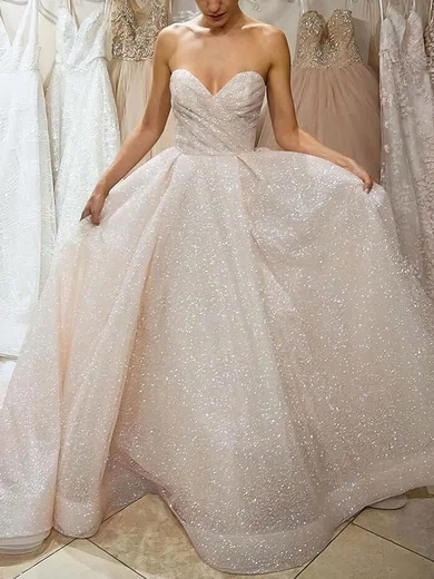 Princess Sweetheart Glitter Court Train Prom Dresses #Favs020106540