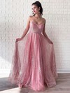 A-line Sweetheart Glitter Floor-length Beading Prom Dresses #Favs020106544