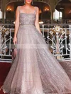 A-line Square Neckline Glitter Floor-length Prom Dresses #Favs020106553
