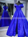 Ball Gown Off-the-shoulder Satin Sweep Train Split Front Prom Dresses #Favs020106762