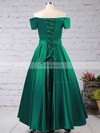 A-line Off-the-shoulder Satin Floor-length Sashes / Ribbons Prom Dresses #Favs020102879