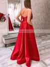 A-line Strapless Satin Sweep Train Sashes / Ribbons Prom Dresses #Favs020106849